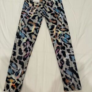 Dori Leopard Print Metallic Leggings